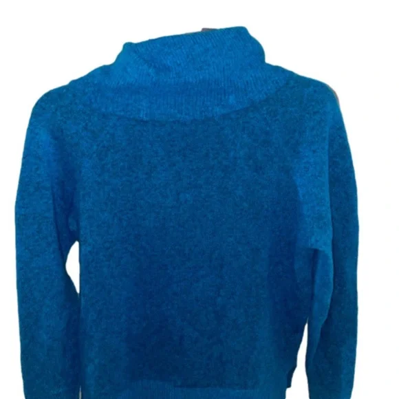 LOFT Teal Cowl Neck Sweater XS Blue Knit Business Casual Minimalist - Picture 8 of 9